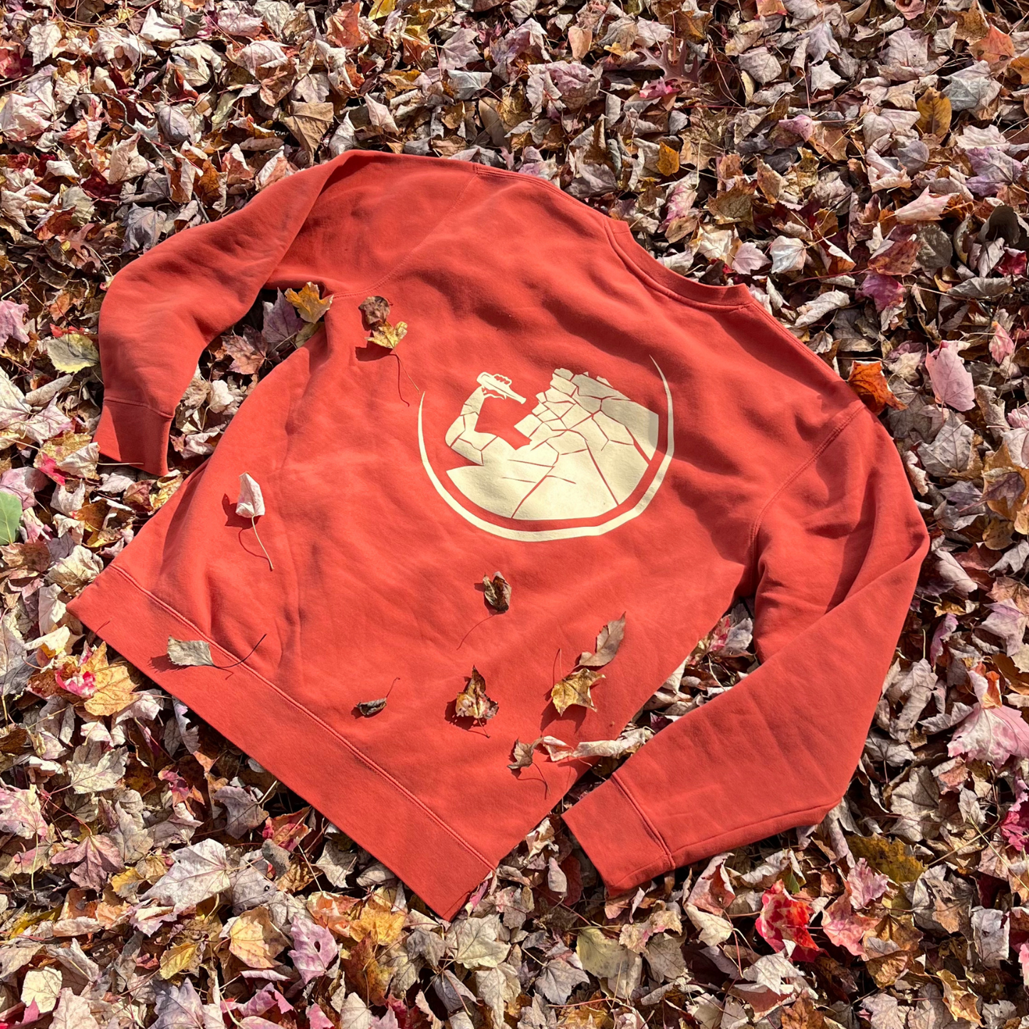 old man crewneck burnt orange